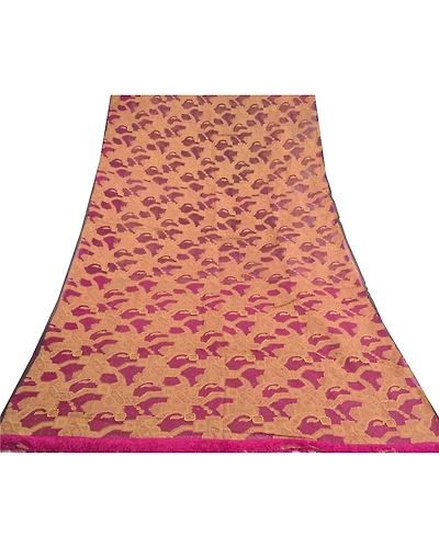 Sanskriti Vintage Purple Sarees Pure Organza Silk Hand Beaded Woven Sari Fabric, PS-59600-Purple-Woven Work-100% Pure Organza Silk-8
