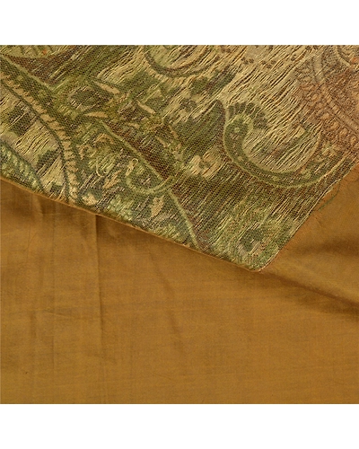 Sanskriti Vintage Green Sarees 100% Pure Silk Hand-Woven Premium Sari Fabric, PS-59620-Shade Of Brown-Woven Work-100% Pure Silk-2