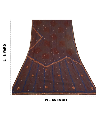 Sanskriti Vintage Purple Sarees 100% Pure Georgette Silk Hand Beaded Sari Fabric, PS-59626-Purple-Sequins Work-100% Pure Georgetta Silk-1