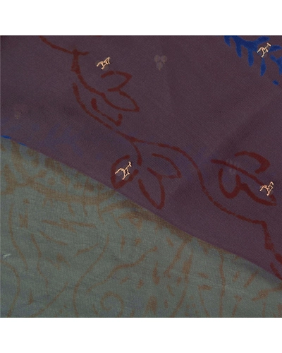 Sanskriti Vintage Purple Sarees 100% Pure Georgette Silk Hand Beaded Sari Fabric, PS-59626-Purple-Sequins Work-100% Pure Georgetta Silk-2
