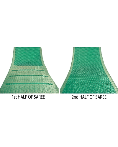 Sanskriti Vintage Green Sarees Art Silk Woven Premium Sari Craft 5 Yard Fabric, PS-59674-Green-Woven Work-Art Silk-6