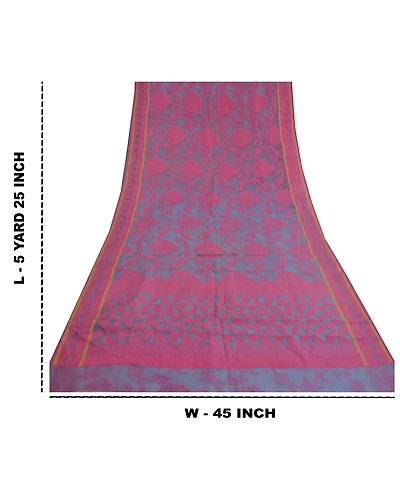 Sanskriti Vintage Blue Sarees Pure Organza Silk Woven Premium Sari Fabric, PS-59718-Shade Of Blue-Woven Work-100% Pure Organza Silk-1
