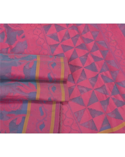 Sanskriti Vintage Blue Sarees Pure Organza Silk Woven Premium Sari Fabric, PS-59718-Shade Of Blue-Woven Work-100% Pure Organza Silk-8