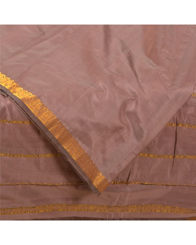 Sanskriti Vintage Mauve Sarees Art Silk Woven Zari Sari Craft 5 Yard Soft Fabric, PS-59788-Mauve-Zari Work-Art Silk-2