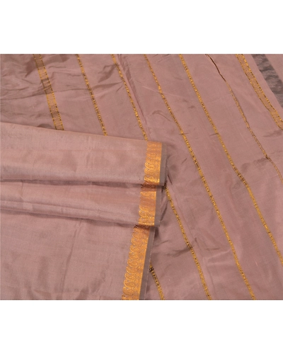Sanskriti Vintage Mauve Sarees Art Silk Woven Zari Sari Craft 5 Yard Soft Fabric, PS-59788-Mauve-Zari Work-Art Silk-8