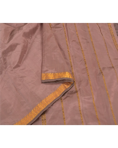 Sanskriti Vintage Mauve Sarees Art Silk Woven Zari Sari Craft 5 Yard Soft Fabric, PS-59788-Mauve-Zari Work-Art Silk-10