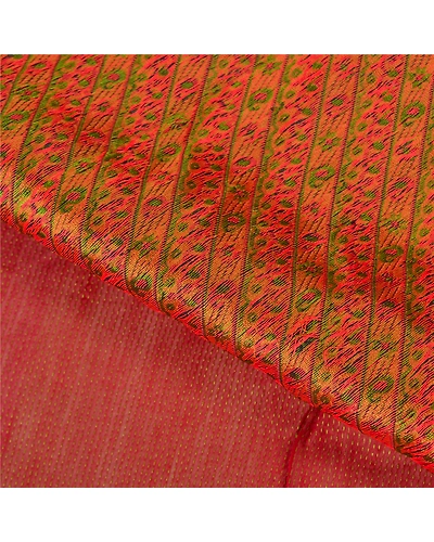 Sanskriti Vintage Dark Red Sarees 100% Pure Silk Hand-Woven Premium Sari Fabric, PS-59820-Dark Red &amp; Blue-Thread Work-100% Pure Silk-2