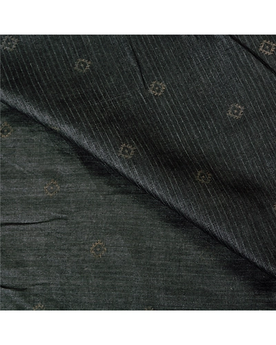 Sanskriti Vintage Black Sarees 100% Pure Silk Embroidered Sari Craft Fabric, PS-59823-Black-Patch Work-100% Pure Silk-2