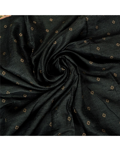 Sanskriti Vintage Black Sarees 100% Pure Silk Embroidered Sari Craft Fabric, PS-59823-Black-Patch Work-100% Pure Silk-6