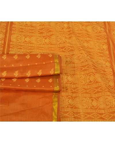 Sanskriti Vintage Yellow Indian Sarees Art Silk Hand-Woven Sari Craft Fabric, PS-59830-Yellow-Woven Work-Art Silk-7