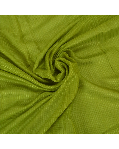 Sanskriti Vintage Green Sarees Pure Silk Woven Kota Doria Sari Zari Fabric, PS-59840-Green-Zari Work-100% Pure Silk-6