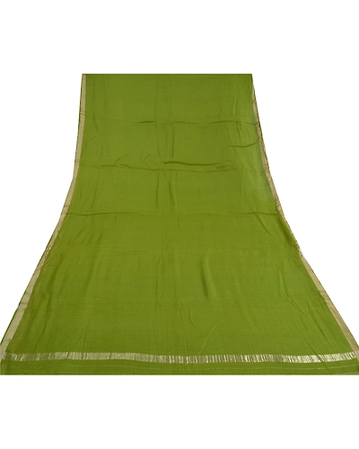 Sanskriti Vintage Green Sarees Pure Silk Woven Kota Doria Sari Zari Fabric, PS-59840-Green-Zari Work-100% Pure Silk-8