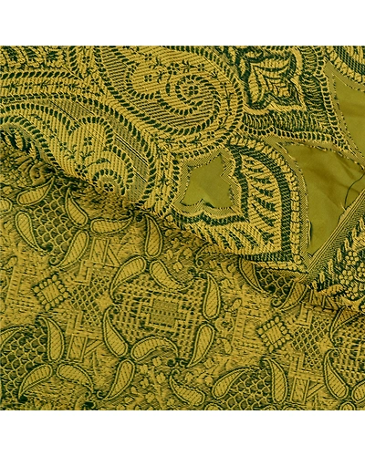 Sanskriti Vintage Green Sarees Art Silk Woven Premium Sari Craft 5 Yard Fabric, PS-59950-Green-Woven Work-Art Silk-3