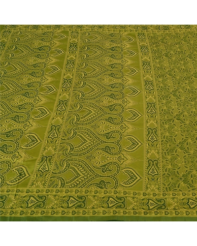 Sanskriti Vintage Green Sarees Art Silk Woven Premium Sari Craft 5 Yard Fabric, PS-59950-Green-Woven Work-Art Silk-4