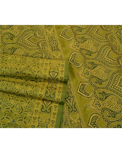 Sanskriti Vintage Green Sarees Art Silk Woven Premium Sari Craft 5 Yard Fabric, PS-59950-Green-Woven Work-Art Silk-8