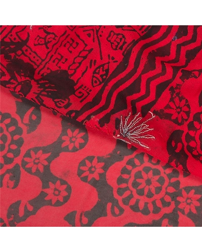 Sanskriti Vintage Bollywood Sarees Pure Georgette Silk Hand Beaded Sari Fabric, PS-59951-Dark Red &amp; Black-Printed Work-Pure Georgette Silk-2