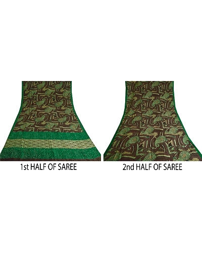 Sanskriti Vintage Purple Sarees Pure Silk Hand Embroidered Kantha Sari Fabric, PS-60034-Shade Of Purple &amp; Green-Thread Work-100% Pure Silk-5