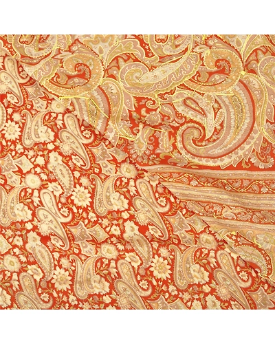 Sanskriti Vintage Orange Sarees Art Silk Hand Embroidered Kantha Sari Fabric, PS-60091-Orange-Thread Work-Art (Artificial) Silk-2