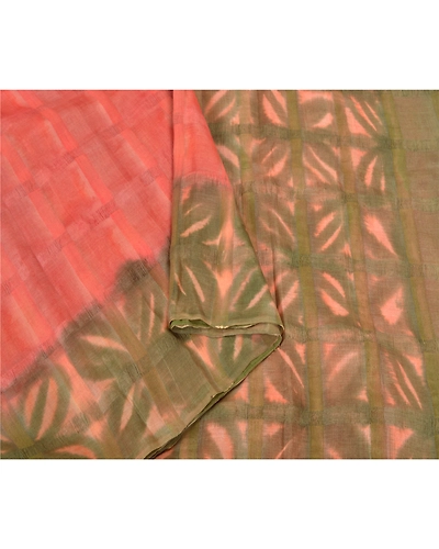 Sanskriti Vintage Pink India Sarees Pure Silk Printed Woven Premium Sari Fabric, PS-60096-Pink &amp; Green-Printed Work-100% Pure Silk-9