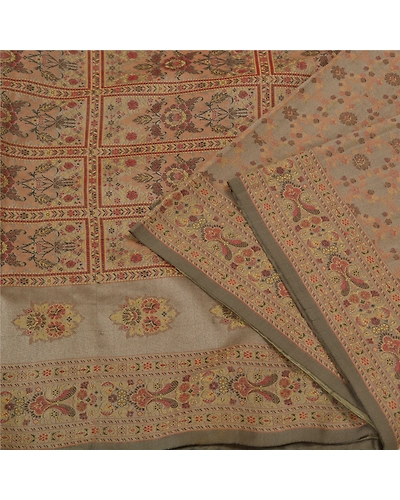 Sanskriti Vintage Grey Sarees 100% Pure Silk Woven Premium Sari Craft Fabric, PS-60172-Shade Of Grey-Woven Work-Pure Silk-2