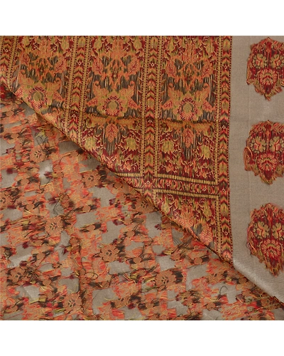 Sanskriti Vintage Grey Sarees 100% Pure Silk Woven Premium Sari Craft Fabric, PS-60172-Shade Of Grey-Woven Work-Pure Silk-3