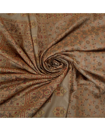 Sanskriti Vintage Grey Sarees 100% Pure Silk Woven Premium Sari Craft Fabric, PS-60172-Shade Of Grey-Woven Work-Pure Silk-7