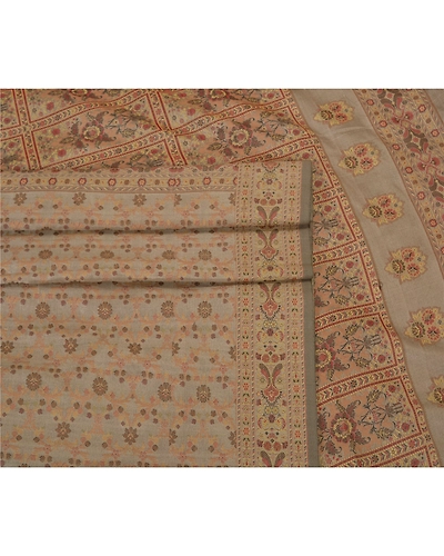 Sanskriti Vintage Grey Sarees 100% Pure Silk Woven Premium Sari Craft Fabric, PS-60172-Shade Of Grey-Woven Work-Pure Silk-8