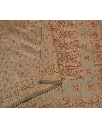 Sanskriti Vintage Grey Sarees 100% Pure Silk Woven Premium Sari Craft Fabric, PS-60172-Shade Of Grey-Woven Work-Pure Silk-10
