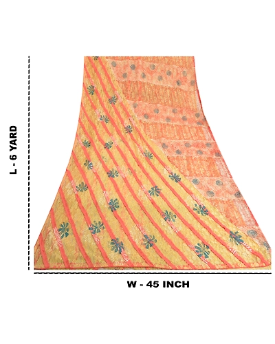 Sanskriti Vintage Cream Sarees Net Mesh Embroidered Woven Premium Sari Fabric, PS-60184-Cream-Woven Work-Net Mesh-1