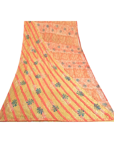 Sanskriti Vintage Cream Sarees Net Mesh Embroidered Woven Premium Sari Fabric, PS-60184-Cream-Woven Work-Net Mesh-9