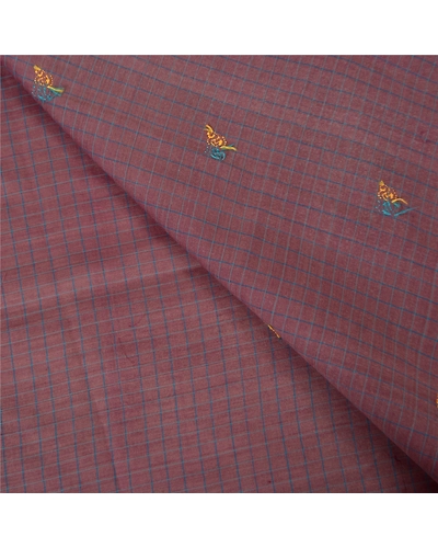 Sanskriti Vintage Purple Sarees Blend Cotton Embroidered Woven Sari Craft Fabric, PS-60199-Purple-Thread Work-Blend Cotton-2