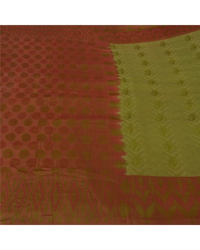 Sanskriti Vintage Green Indian Sarees 100% Pure Silk Woven Sari Craft Fabric, PS-60201-Shade Of Green-Woven Work-Pure Silk-4