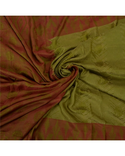 Sanskriti Vintage Green Indian Sarees 100% Pure Silk Woven Sari Craft Fabric, PS-60201-Shade Of Green-Woven Work-Pure Silk-7