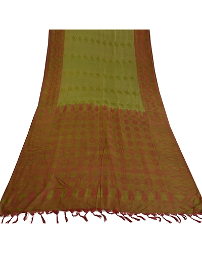 Sanskriti Vintage Green Indian Sarees 100% Pure Silk Woven Sari Craft Fabric, PS-60201-Shade Of Green-Woven Work-Pure Silk-9