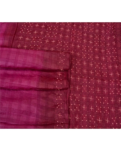 Sanskriti Vintage Purple Sarees Pure Silk Hand Beaded Woven Premium Sari Fabric, PS-60212-Purple-Zardozi Work-Pure Silk-8