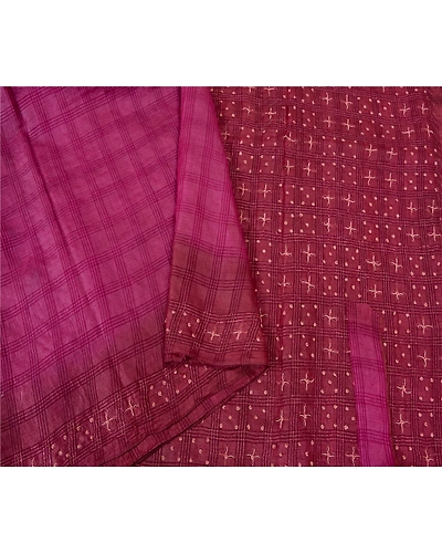 Sanskriti Vintage Purple Sarees Pure Silk Hand Beaded Woven Premium Sari Fabric, PS-60212-Purple-Zardozi Work-Pure Silk-10