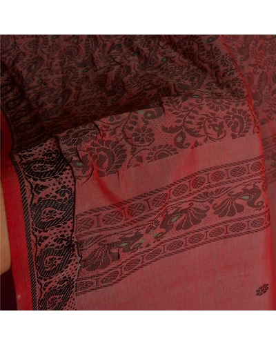 Sanskriti Vintage Pink Sarees Blend Silk Woven Peacock Premium Sari Fabric, PS-60224-Pink-Woven Work-Blend Silk-5