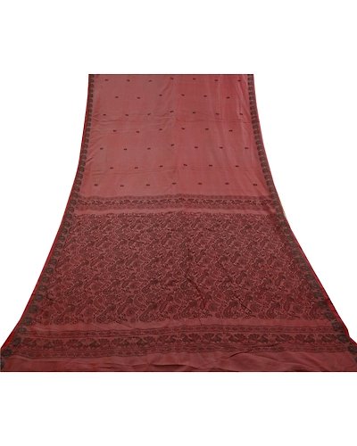 Sanskriti Vintage Pink Sarees Blend Silk Woven Peacock Premium Sari Fabric, PS-60224-Pink-Woven Work-Blend Silk-9