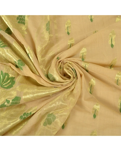 Sanskriti Vintage Ivory Sarees 100% Pure Cotton Woven Zari Premium Sari Fabric, PS-60255-Ivory-Zari Work-100% Pure Cotton-7