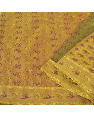 Sanskriti Vintage Green Indian Sarees Art Silk Woven Premium Sari Fabric, PS-60283-Shade Of Green-Woven Work-Art Silk-2