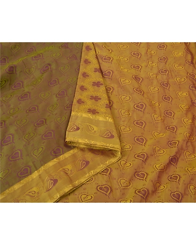Sanskriti Vintage Green Indian Sarees Art Silk Woven Premium Sari Fabric, PS-60283-Shade Of Green-Woven Work-Art Silk-10