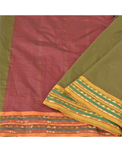 Sanskriti Vintage Green Sarees Art Silk Woven Ilkal Premium Sari 5 Yard Fabric, PS-60297-Dark Red &amp; Green-Woven Work-Art Silk-2