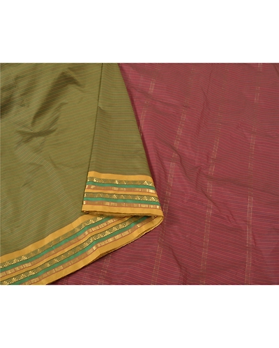 Sanskriti Vintage Green Sarees Art Silk Woven Ilkal Premium Sari 5 Yard Fabric, PS-60297-Dark Red &amp; Green-Woven Work-Art Silk-10