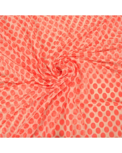 Sanskriti Vintage Orange Sarees Net Mesh Hand Beaded Premium Sari Craft Fabric, PS-60304-Orange &amp; Ivory-Sequins Work-Net Mesh-7