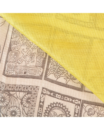 Sanskriti Vintage Green Sarees 100% Pure Silk Printed Woven Kota Sari Fabric, PS-60391-Green &amp; White-Printed Work-Pure Silk-3