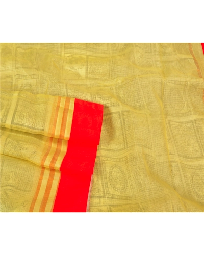 Sanskriti Vintage Green Sarees 100% Pure Silk Printed Woven Kota Sari Fabric, PS-60391-Green &amp; White-Printed Work-Pure Silk-8