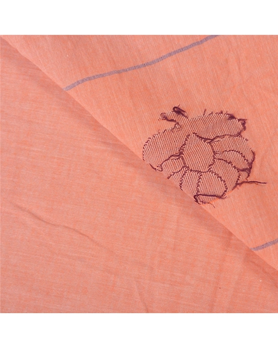 Sanskriti Vintage Pink Indian Sarees 100% Pure Cotton Hand-Woven Sari Fabric, PS-60417-Shade Of Pink-Woven Work-100% Pure Cotton-3