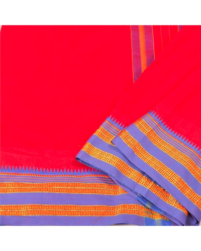 Sanskriti Vintage Red Indian Sarees Art Silk Traditional Woven Ilkal Sari Fabric, PS-60453-Red-Woven Work-Art Silk-2