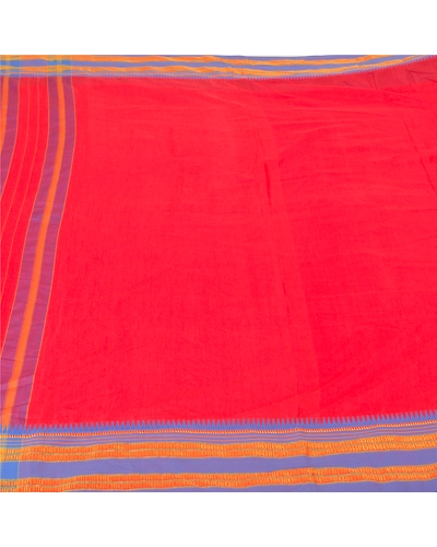 Sanskriti Vintage Red Indian Sarees Art Silk Traditional Woven Ilkal Sari Fabric, PS-60453-Red-Woven Work-Art Silk-4