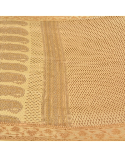 Sanskriti Vintage Ivory Sarees Cotton Silk Printed Woven Kota Sari Craft Fabric, PS-60566-Ivory-Printed Work-Cotton Silk-4